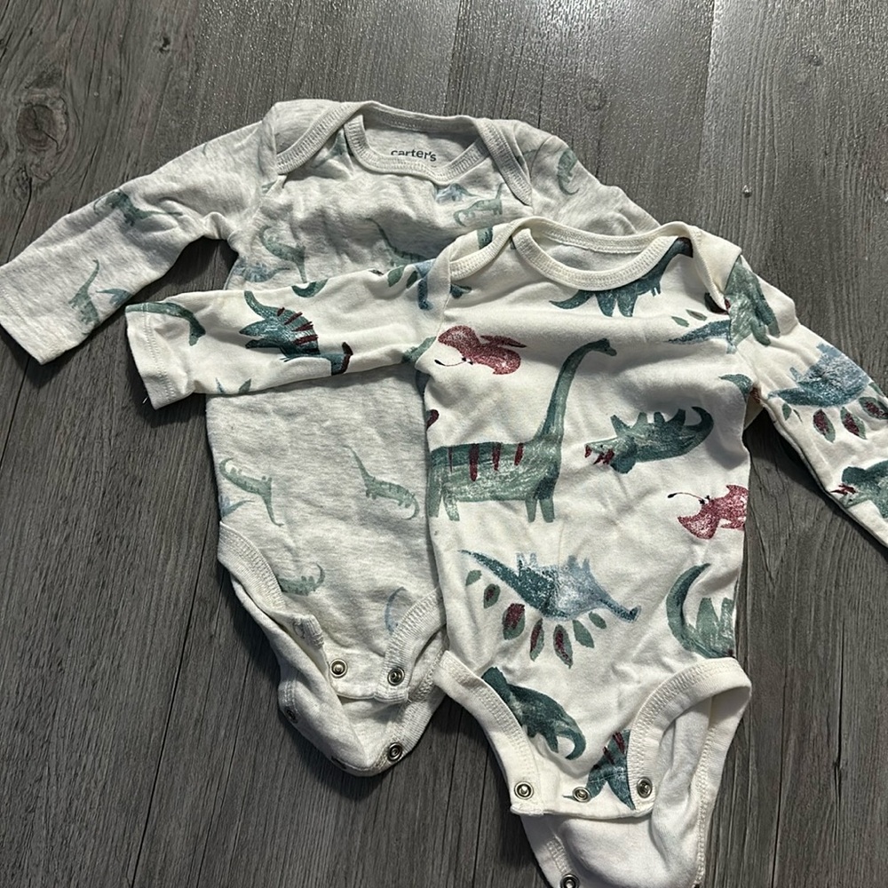 Baby dino onesie set